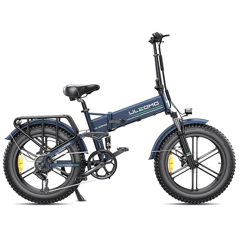 Bicicleta electrica pliabila ULZOMO E-bike Dunes 20, 750W, 48V 16Ah, autonomie 120km, viteza maxima 40km/h, Blue