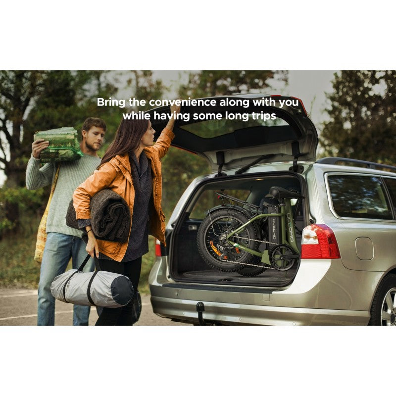 Bicicleta electrica pliabila ULZOMO E-bike Dolphin 20, 250W, 36V 13Ah, autonomie 120km, viteza maxima 25km/h, Green