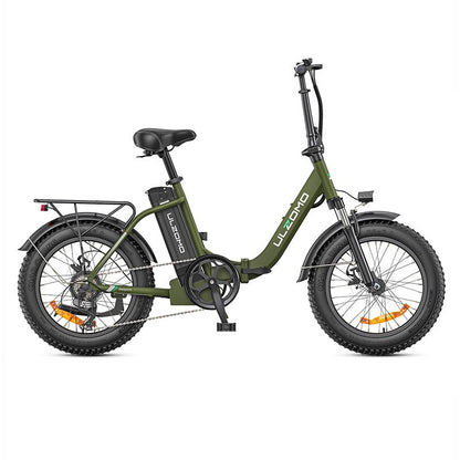 Bicicleta electrica pliabila ULZOMO E-bike Dolphin 20, 350W, 36V 13Ah, autonomie 89km, viteza maxima 25km/h, Green