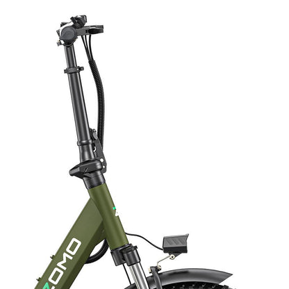 Bicicleta electrica pliabila ULZOMO E-bike Dolphin 20, 350W, 36V 13Ah, autonomie 89km, viteza maxima 25km/h, Green