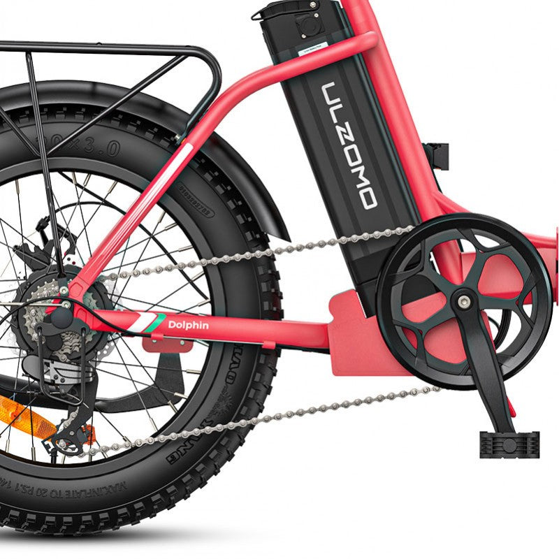 Bicicleta electrica pliabila ULZOMO E-bike Dolphin 20, 350W, 36V 13Ah, autonomie 89km, viteza maxima 25km/h, Pink