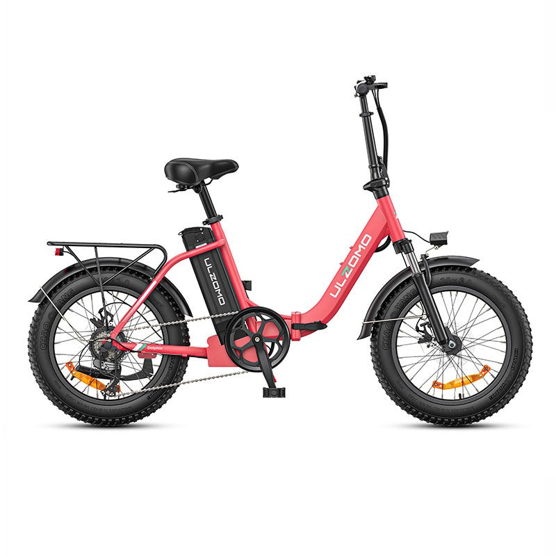 Bicicleta electrica pliabila ULZOMO E-bike Dolphin 20, 350W, 36V 13Ah, autonomie 89km, viteza maxima 25km/h, Pink