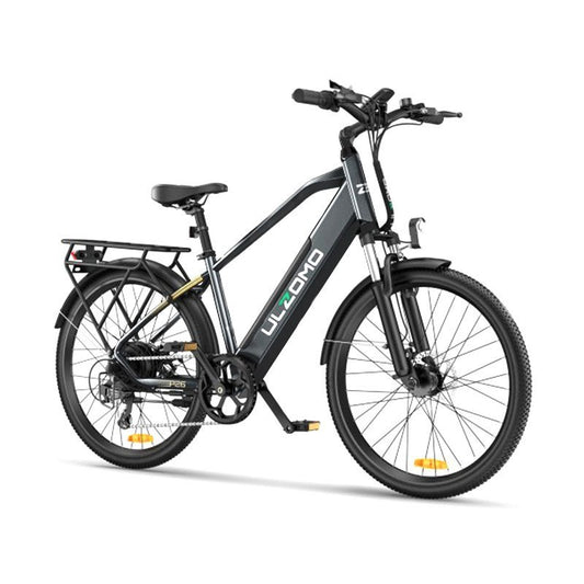 Bicicleta electrica pliabila ULZOMO E-bike Metro 26, 250W, 36V 17Ah, autonomie 100km, viteza maxima 25km/h, Gray