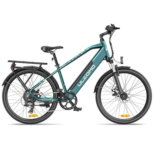 Bicicleta electrica pliabila ULZOMO E-bike Metro 26, 250W, 36V 17Ah, autonomie 100km, viteza maxima 25km/h, Green